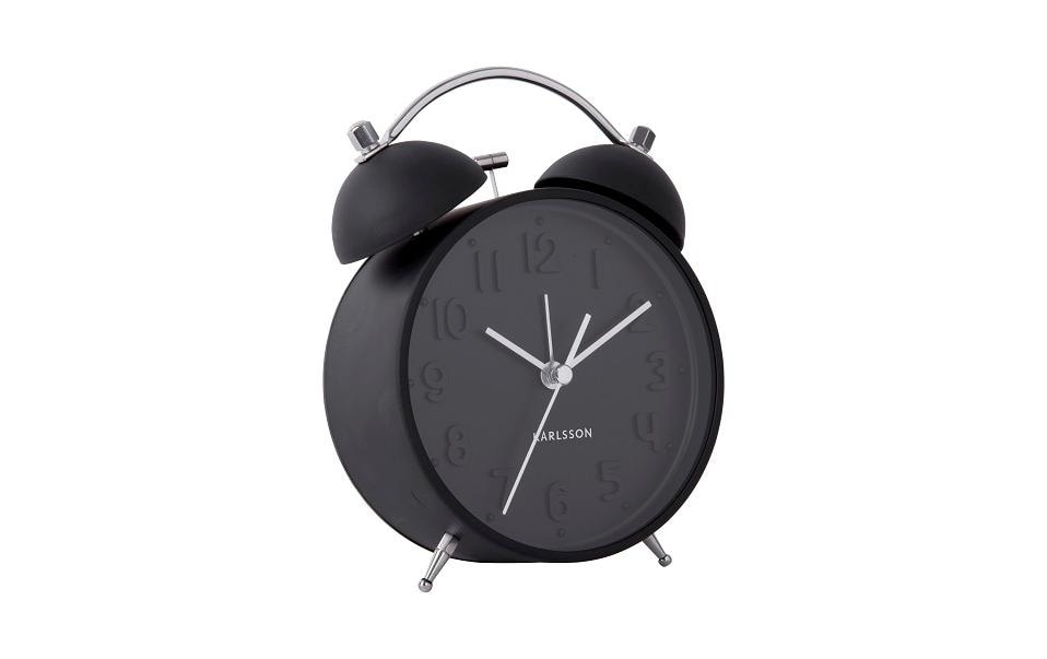 KARLSSON Wecker Iconic, Schwarz matt