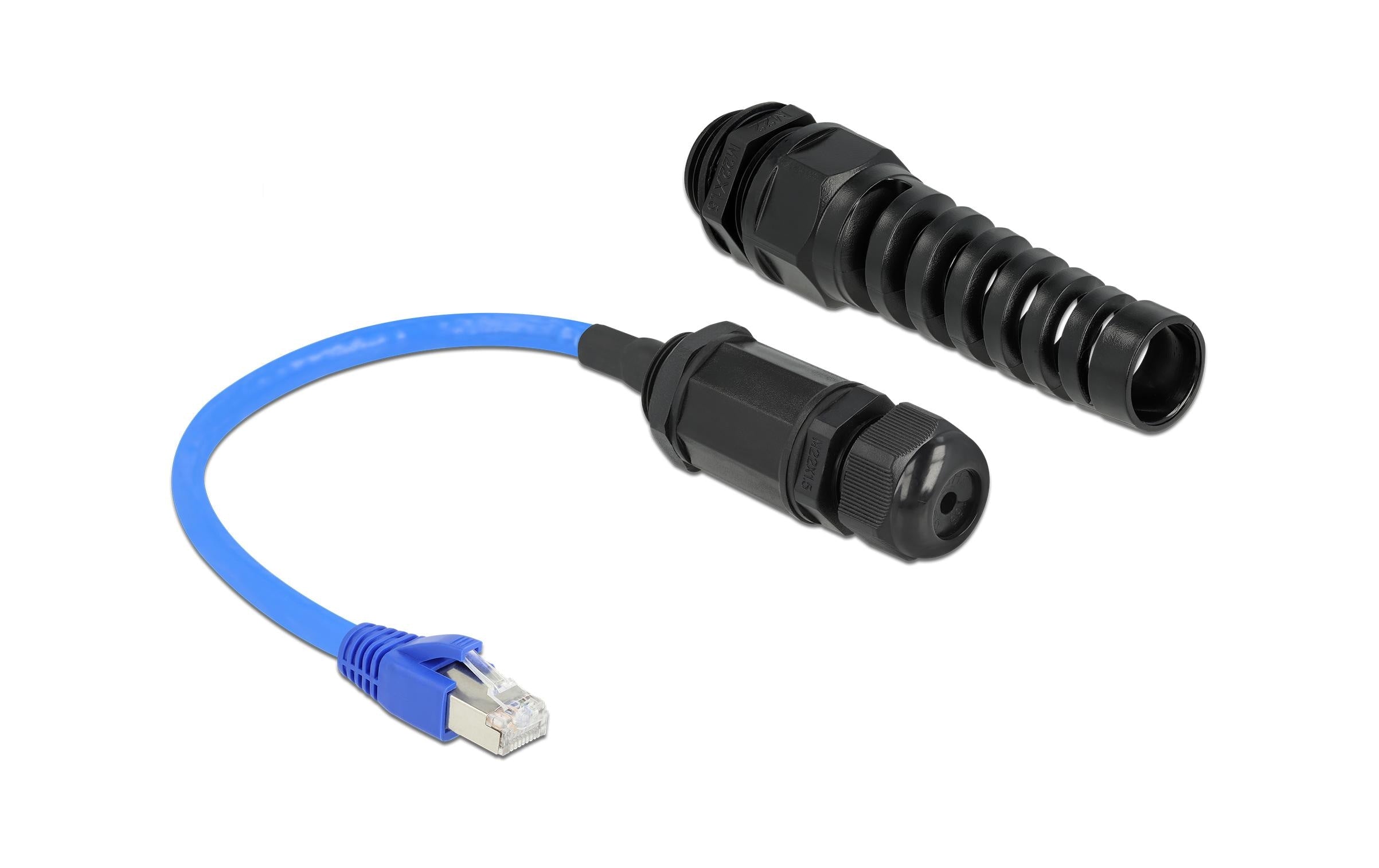Delock Patchkabel: S/FTP, Cat.6, 25cm, blau