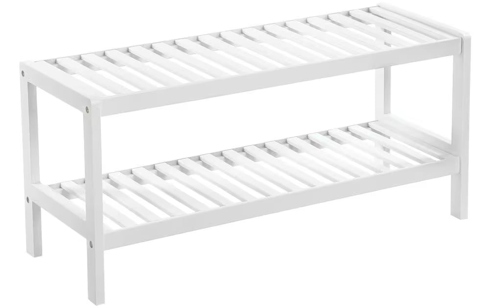 Songmics Schuhregal Bambus, Weiss