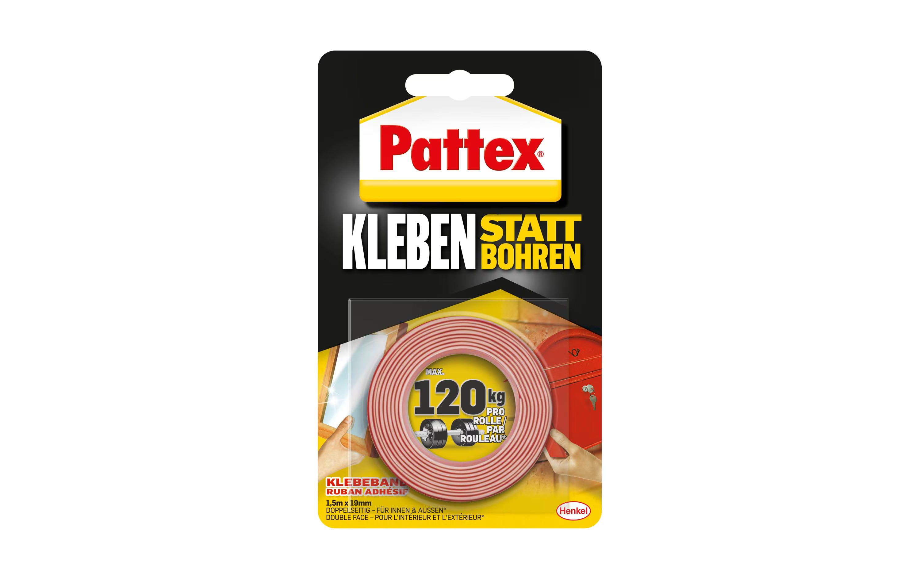 Pattex Kleben s. Bohren Doppels. Kl.band