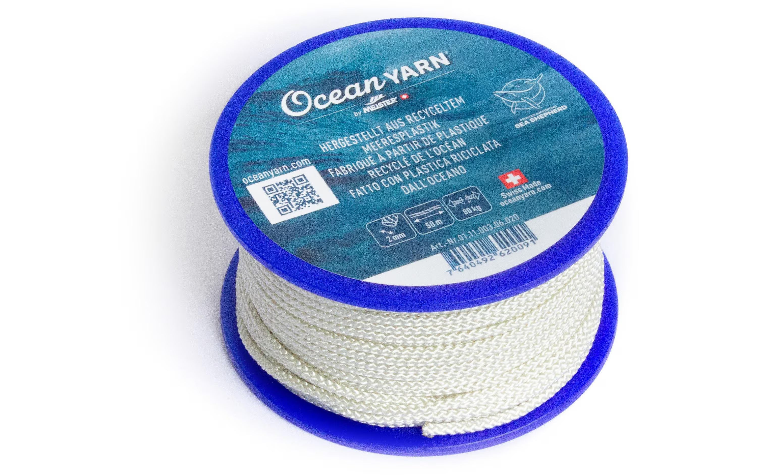 OceanYarn-Seil Normalgefl. 2mm/50m weiss
