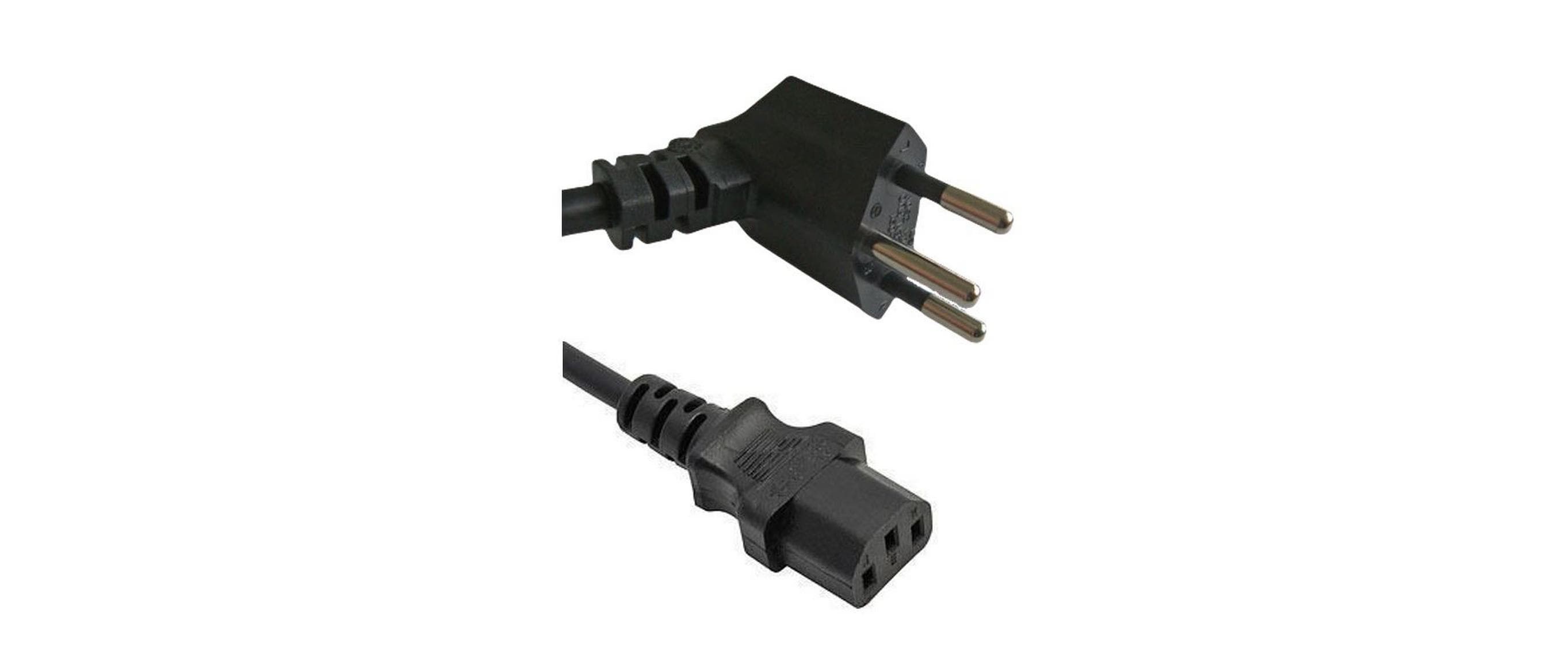 Netzkabel 220V 5m, 90° Winkel, schwarz