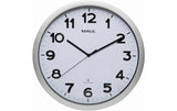 MAUL Wanduhr MAULstep, Weiss, Silberrand