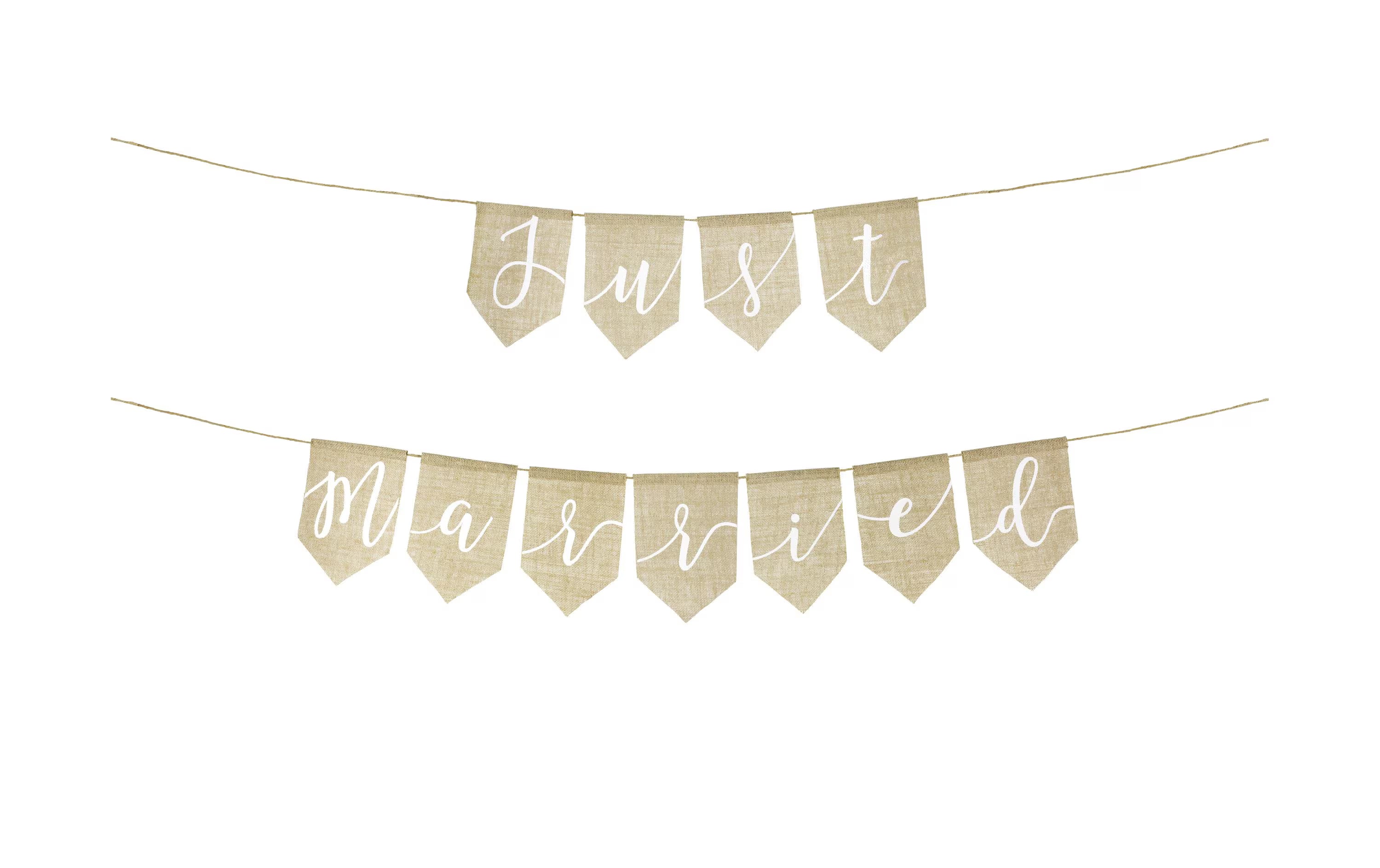 Partydeco Girlande just married Jute