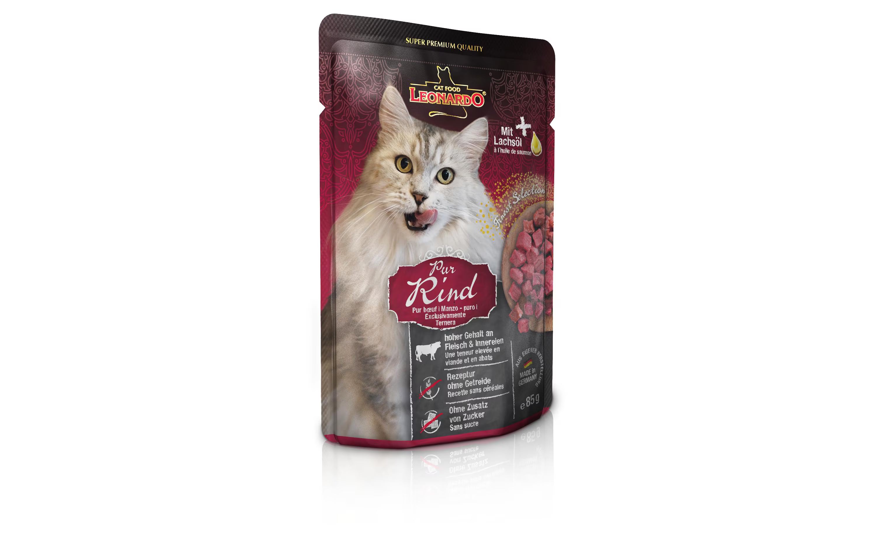 Leonardo Cat Food Nassfutter Rind Pur,