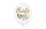 Partydeco Ballons Bride to be, transp/gold