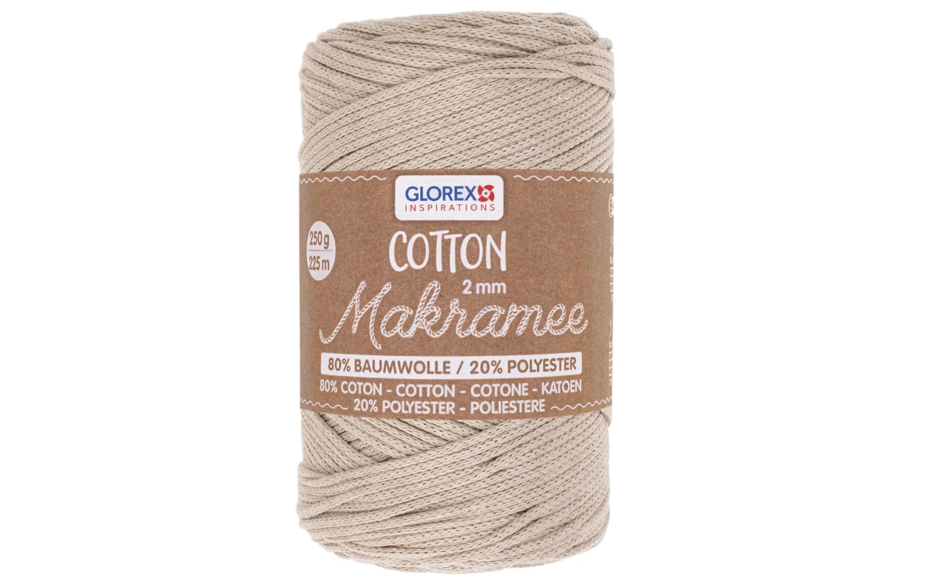 Glorex Wolle Makramee Cotton 2 mm, 250g,