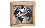 Spardose travel the world aus Holz/Glas