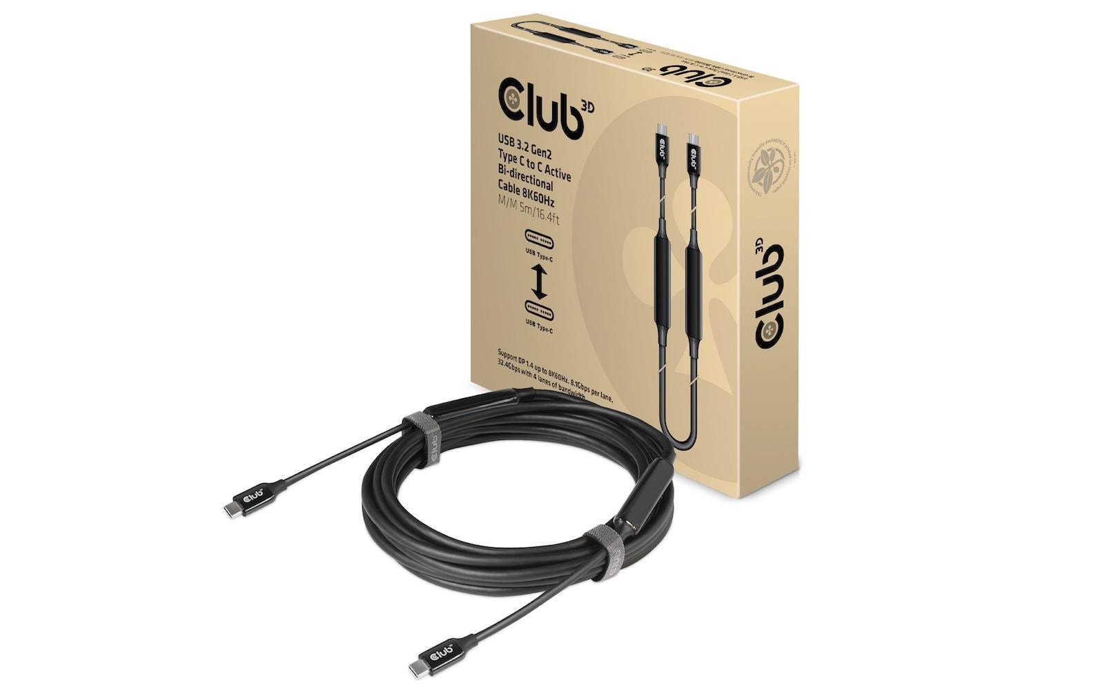 Club 3D, USB 3.2 GEN 2 TYPE-C to C ACTIVE