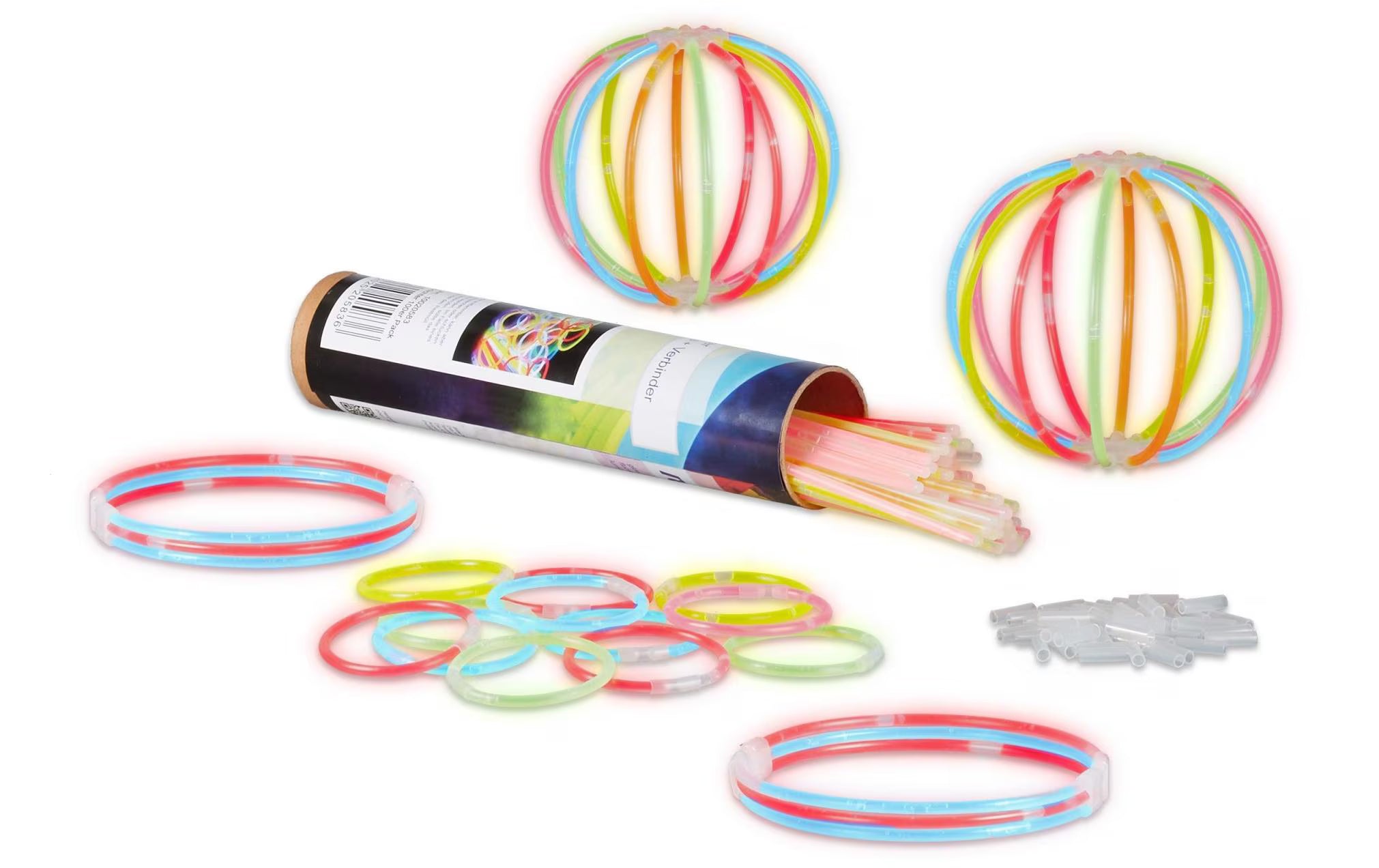 relaxdays Knicklichter, 100 Stück, 7 Farben