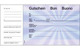 Favorit Gutschein blau, mit Talon