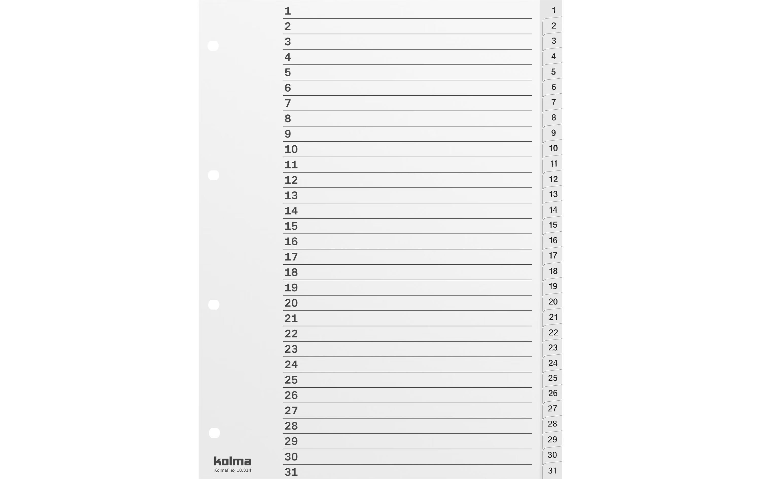 Kolma Register A4