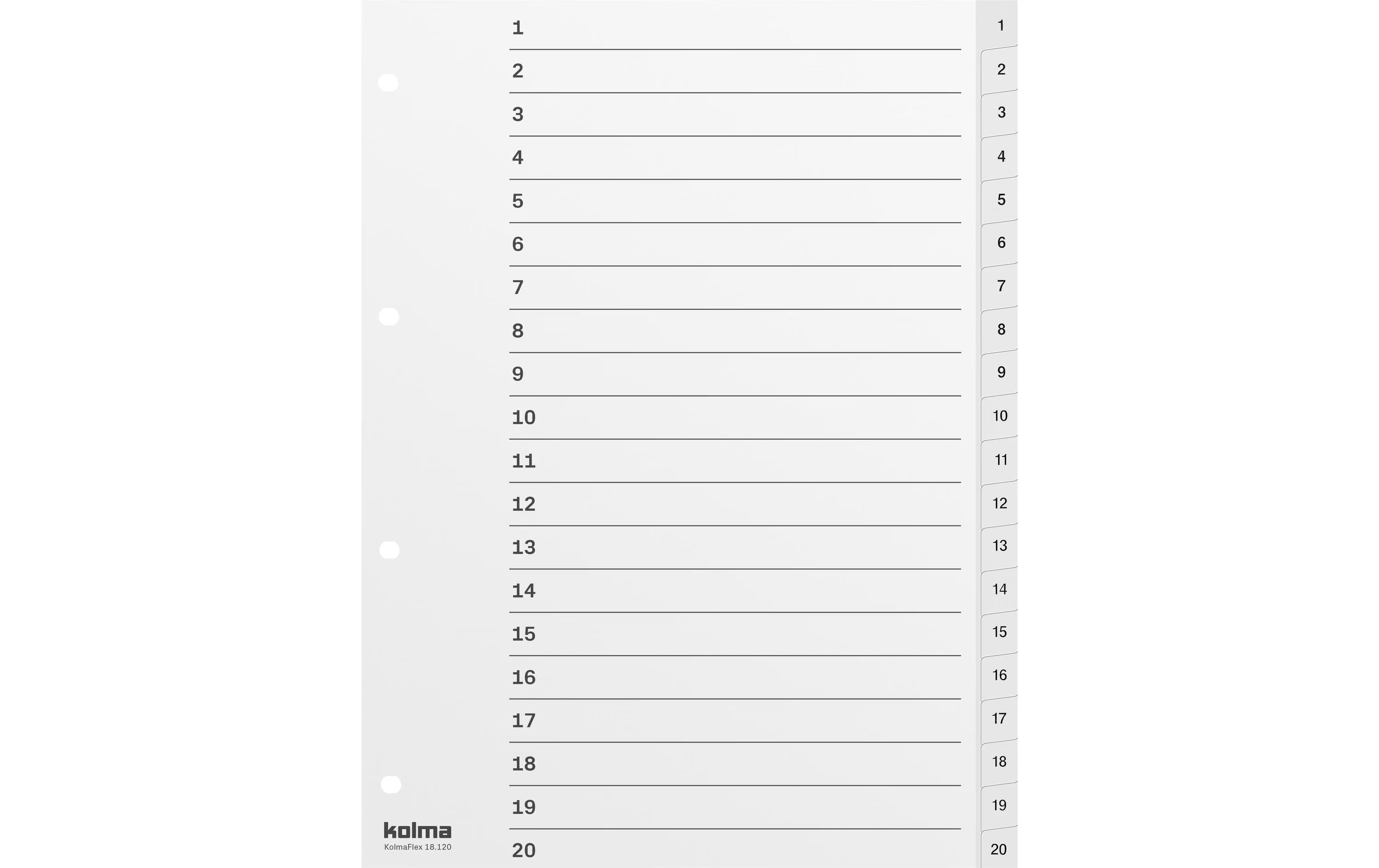 Kolma Register A4