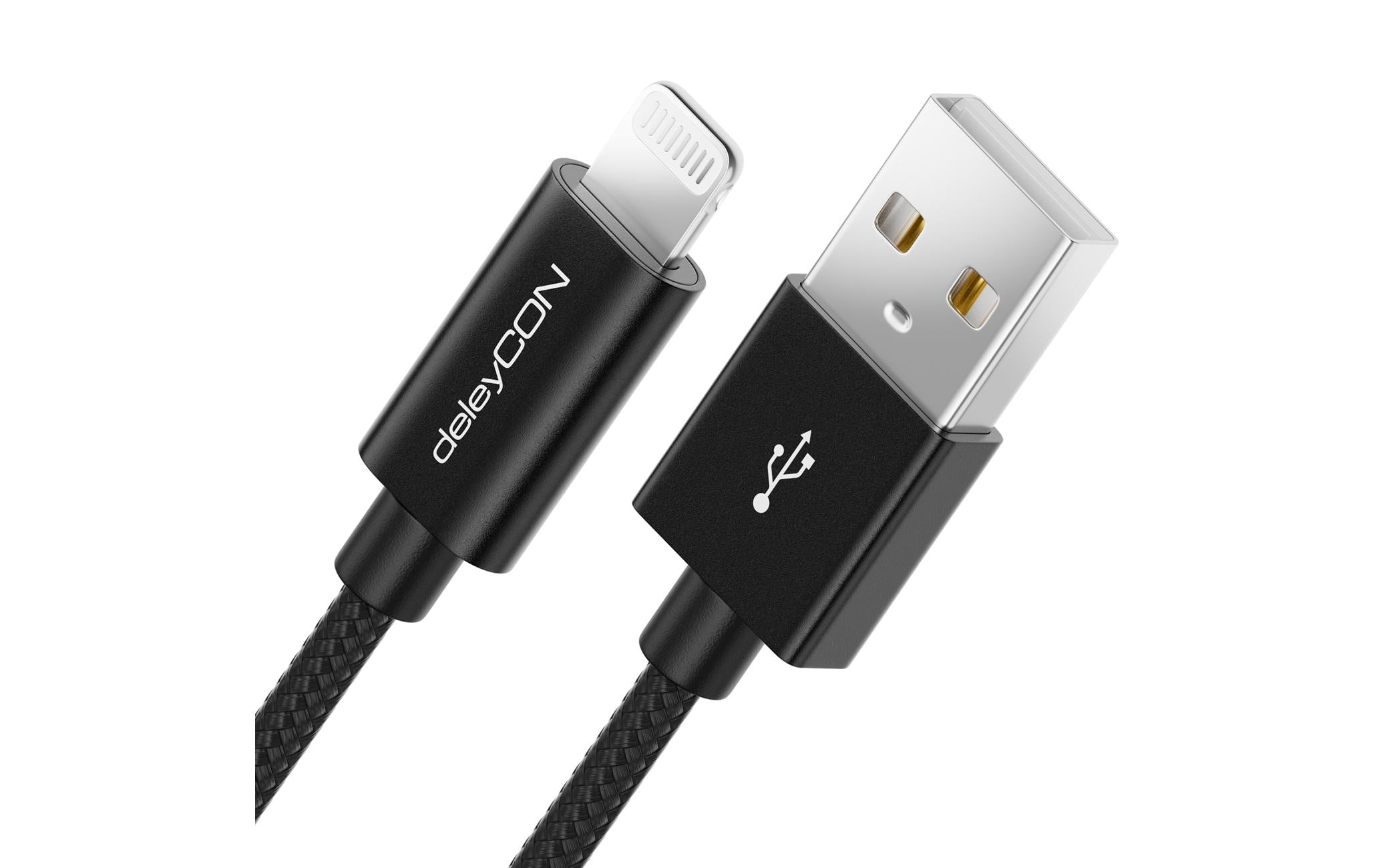 DeleyCON Lightning-USB Kabel 1m, Schwarz
