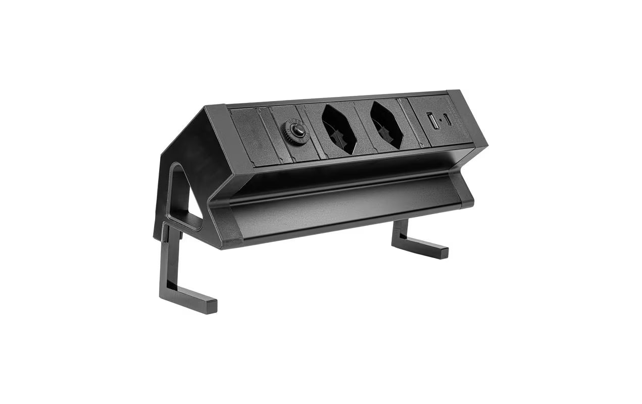STEFFEN Tischsteckdosenleiste ALU DESK 2x