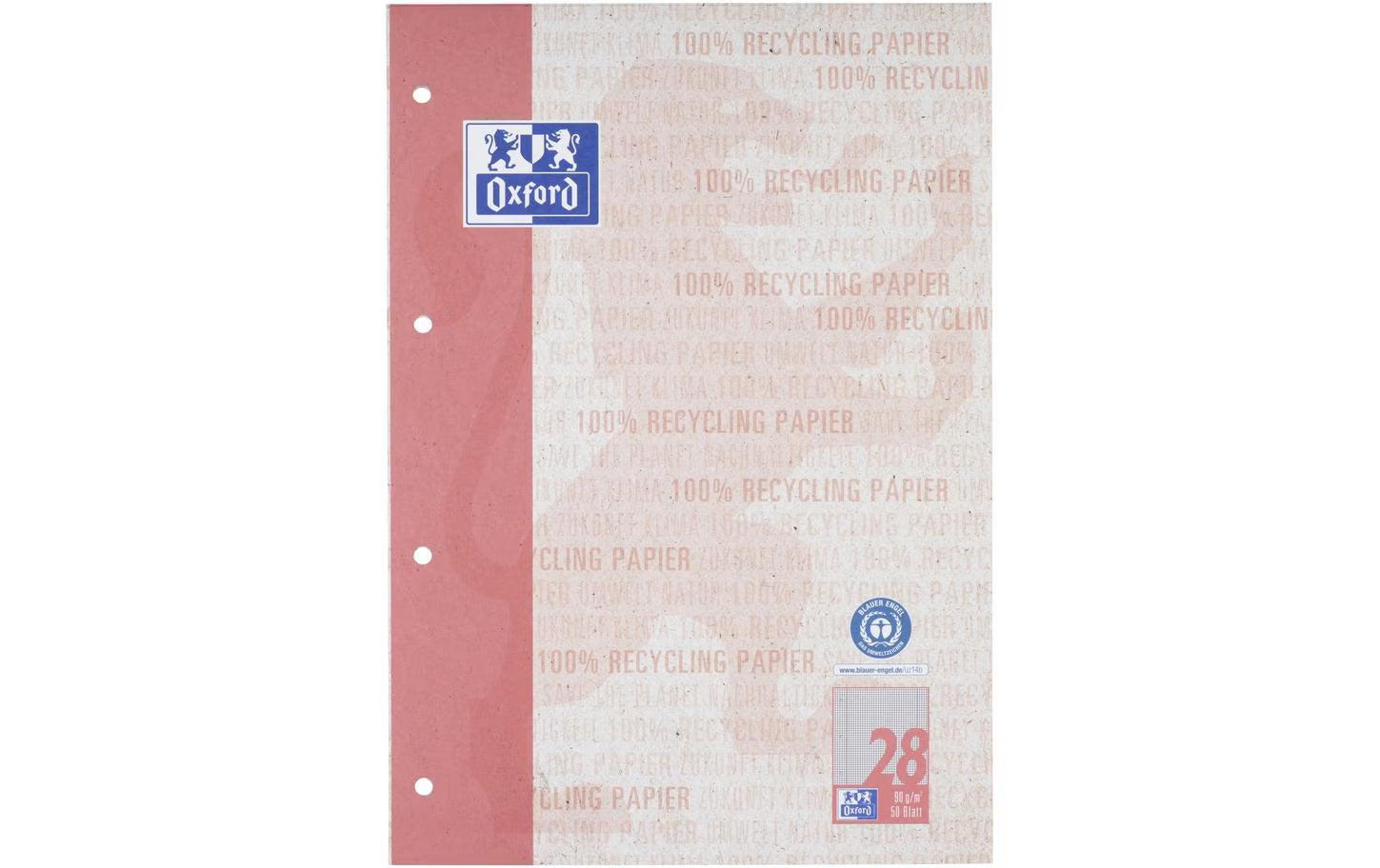 Oxford, Notizblock A4, kariert, Rot