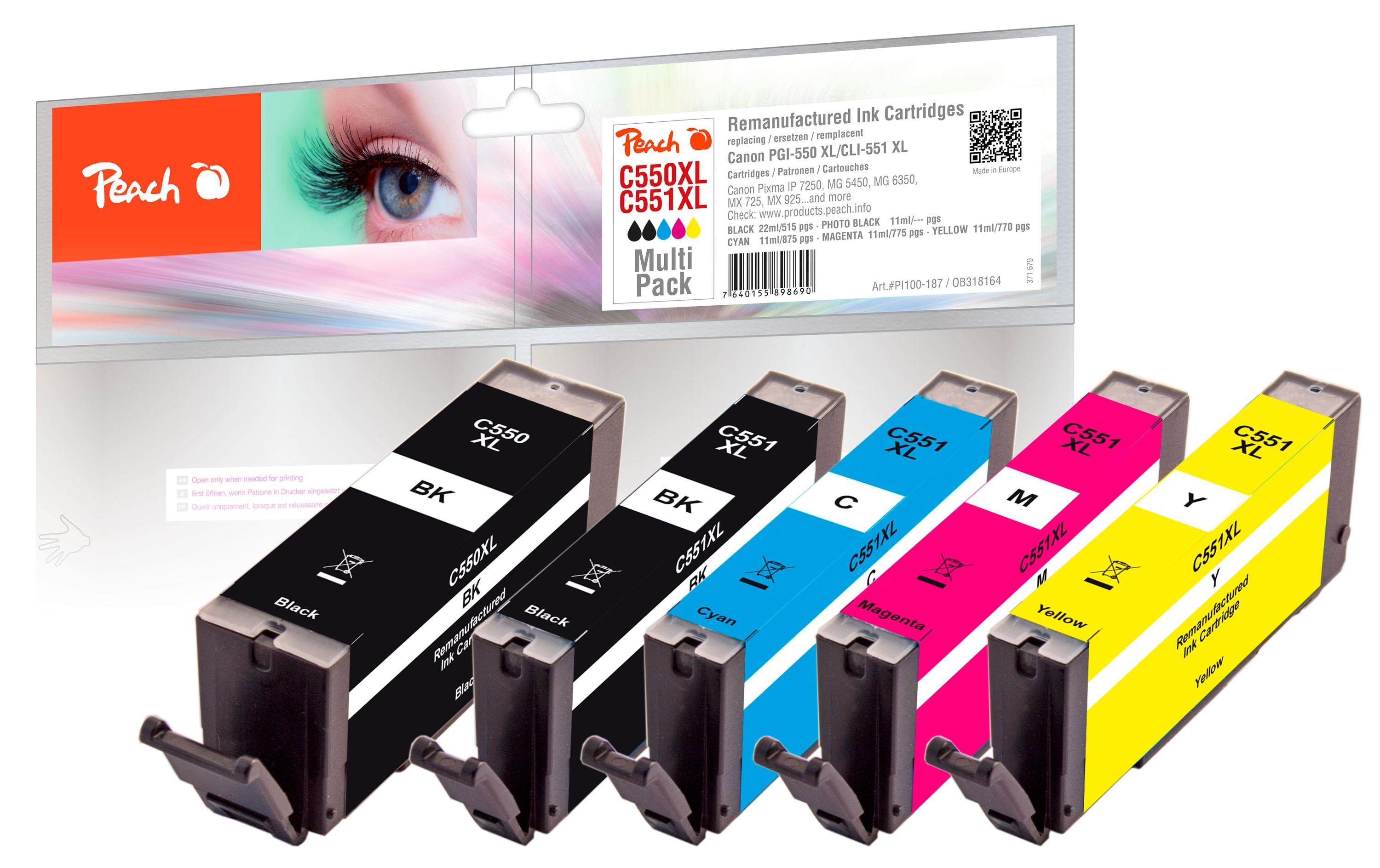 Peach Canon PGI-550XL/CLI-551XL,Multi-Pack
