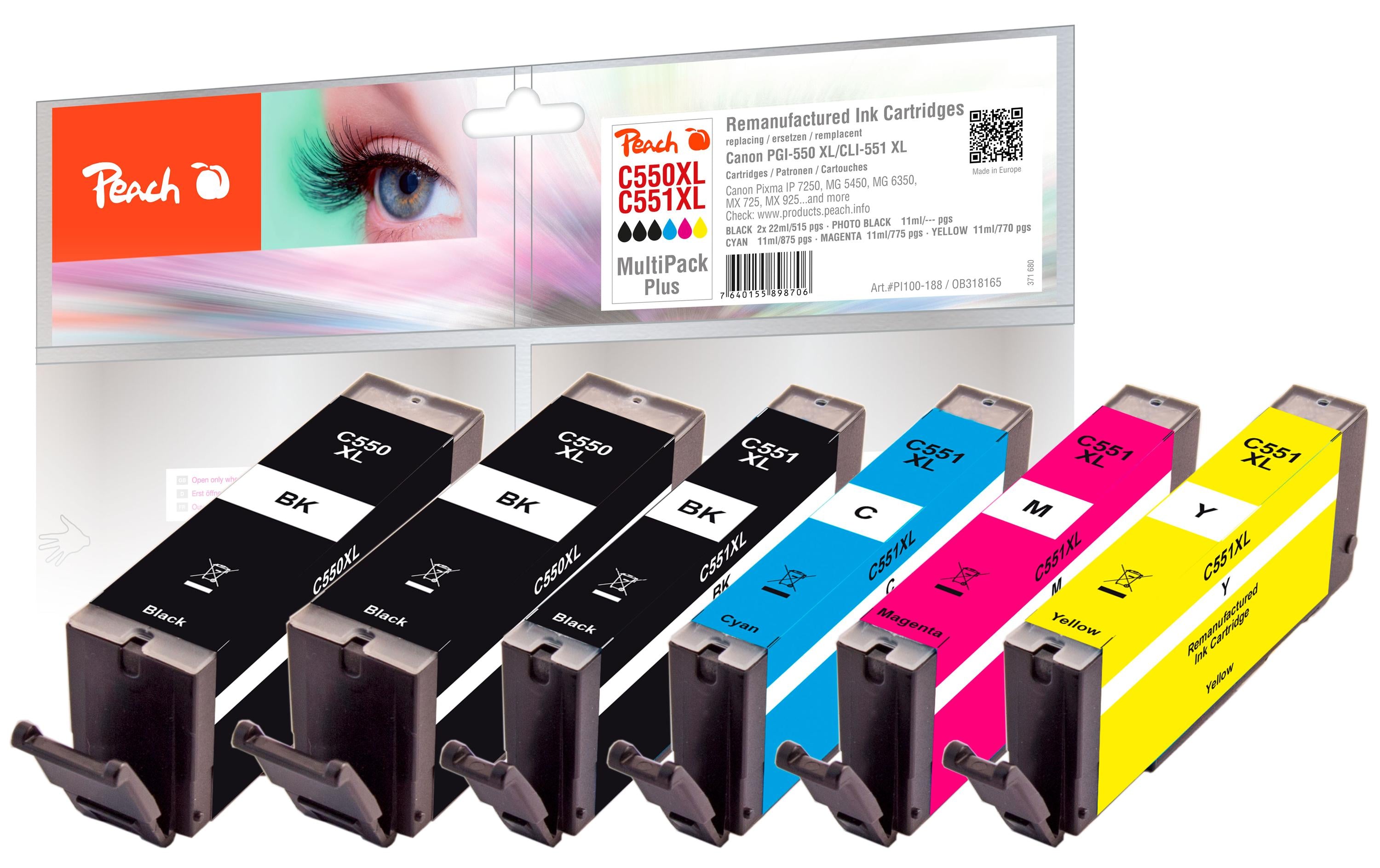 Peach Canon PGI-550XL/CLI-551XL,Multi-Plus