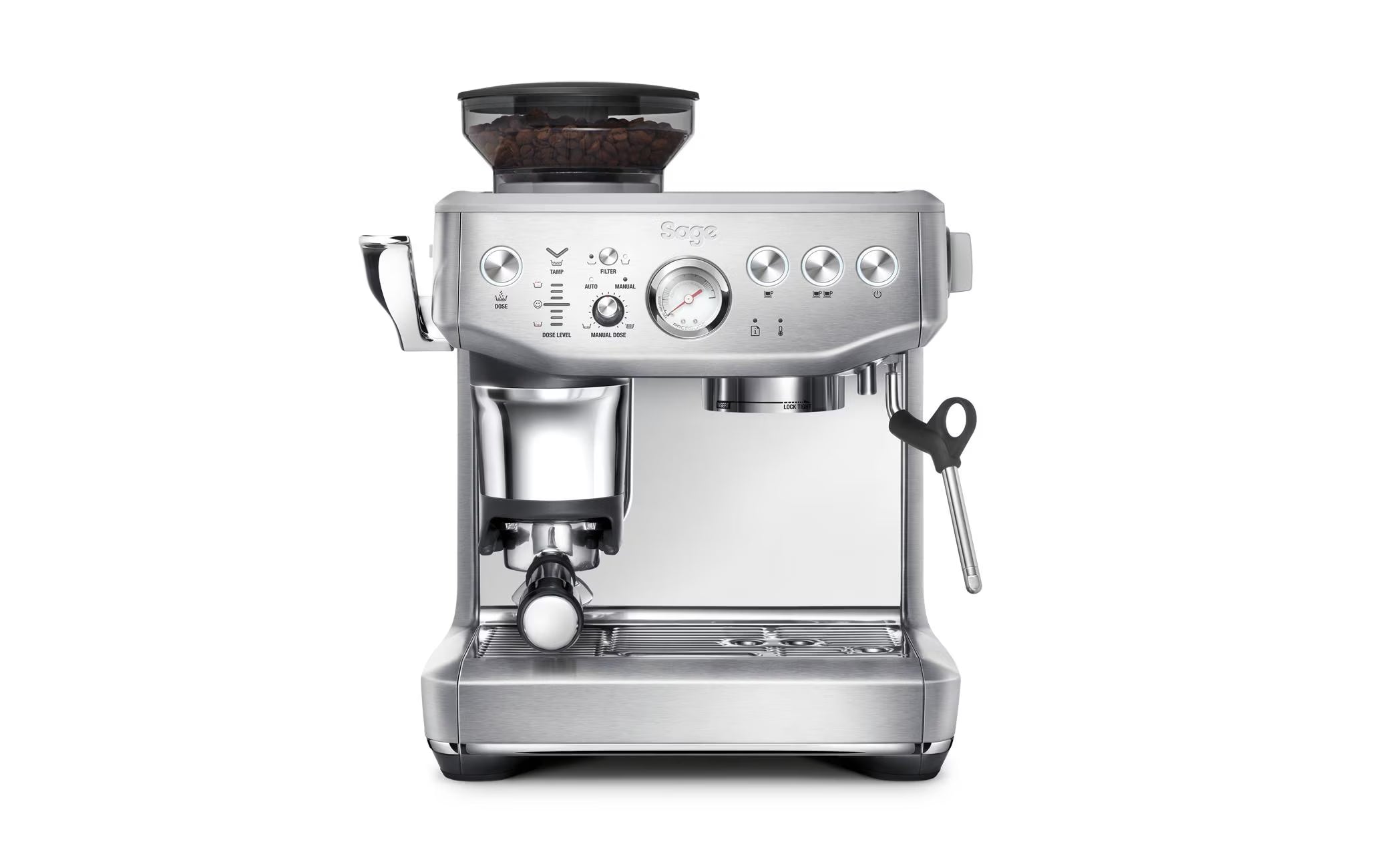 Sage Espressom. Barista Impress Stain.steel
