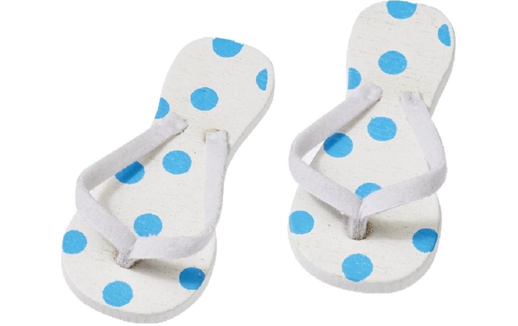 Hobbyfun Mini-Kleidung Flip-Flops blau gep.