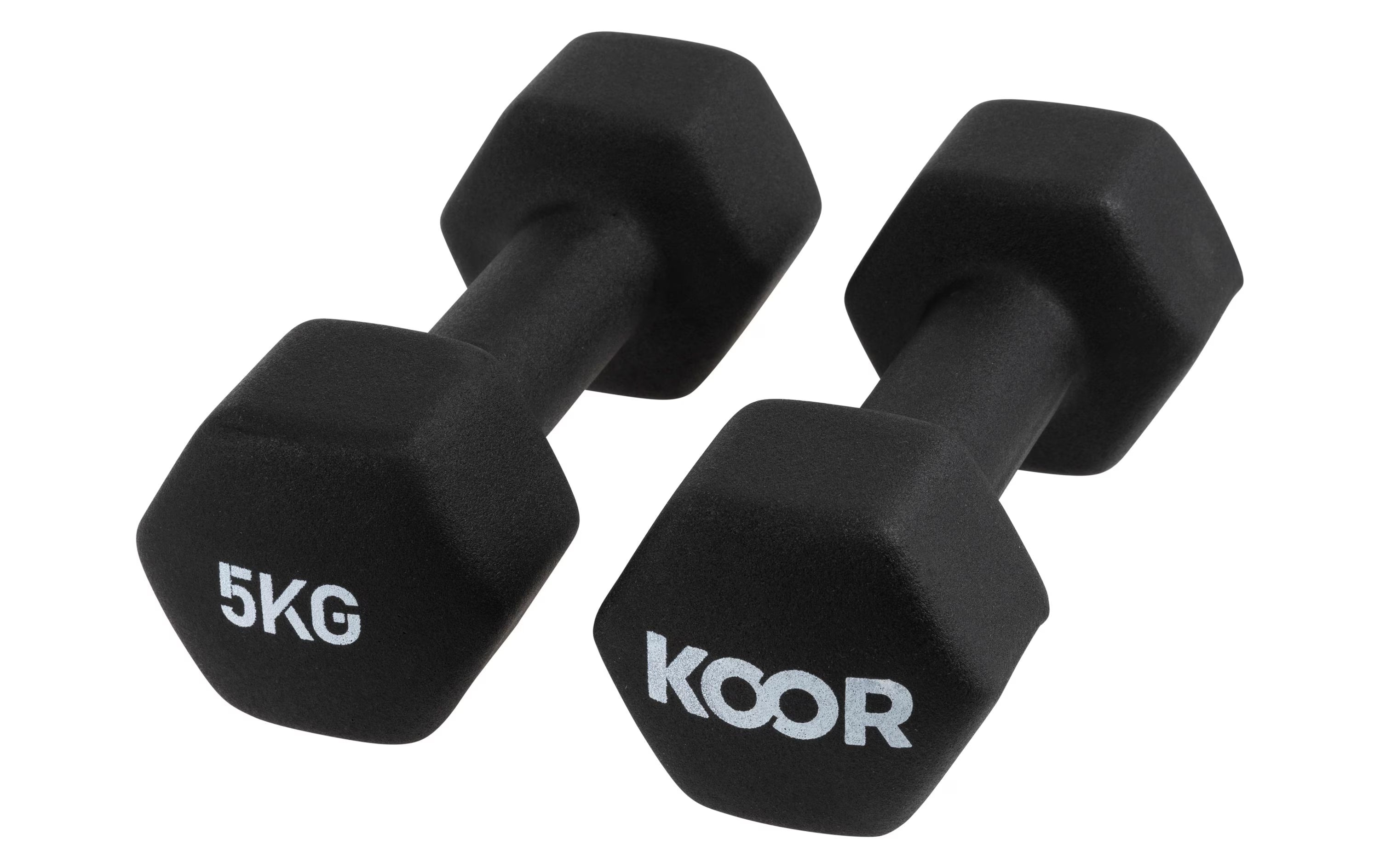 KOOR, Kurzhantel-Set 5 kg, Schwarz