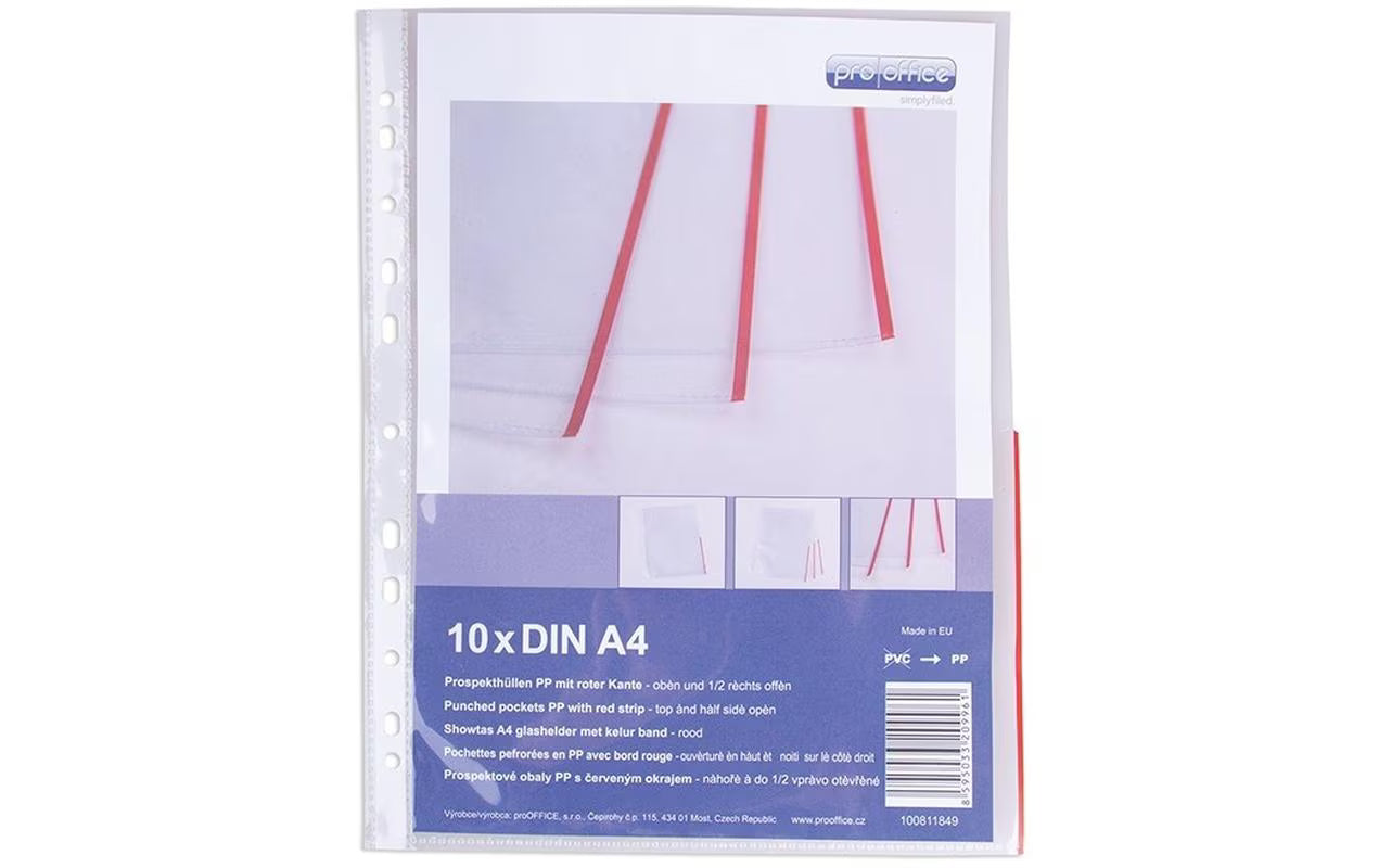 ProOffice, Zeigetasche A4, Rot/Transparent,