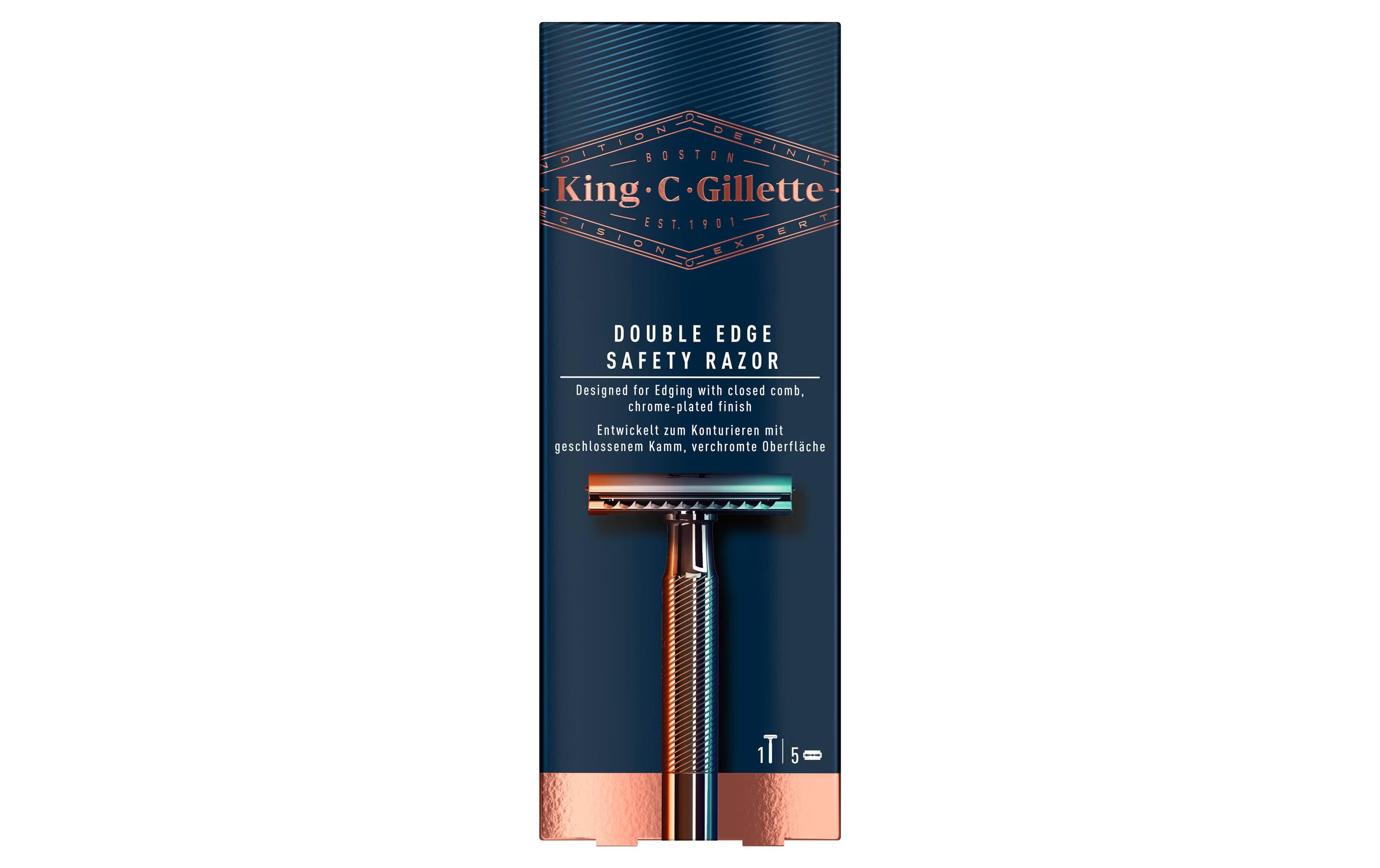 King C. Gillette Rasierhobel mit 5 Klingen