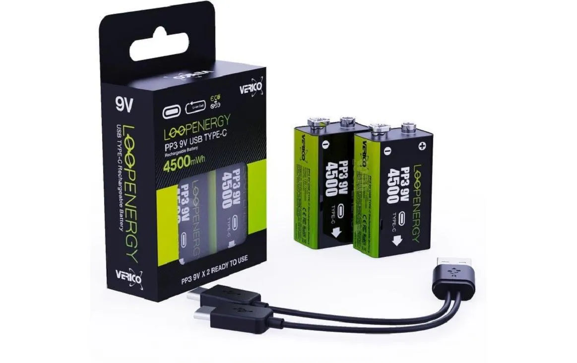 Verico LoopEnergy 9V-Block, USB-C, 500mAh