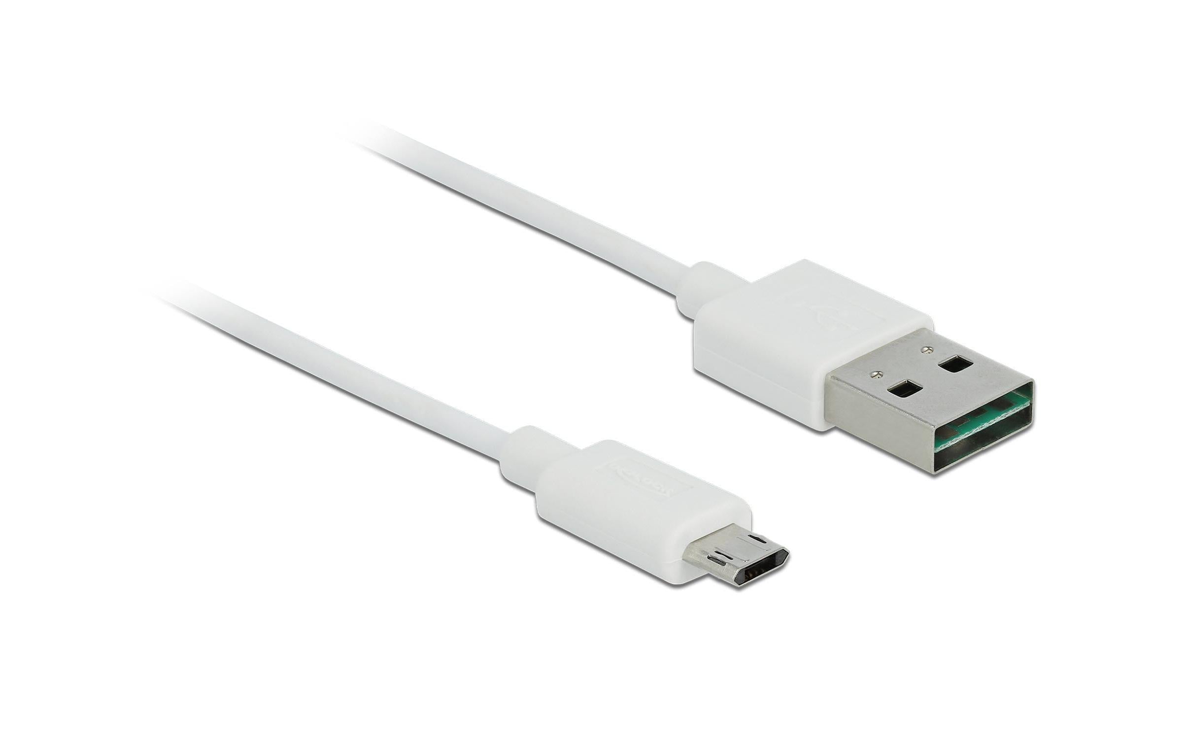USB2.0-Kabel Easy A-MicroB: 1m, weiss