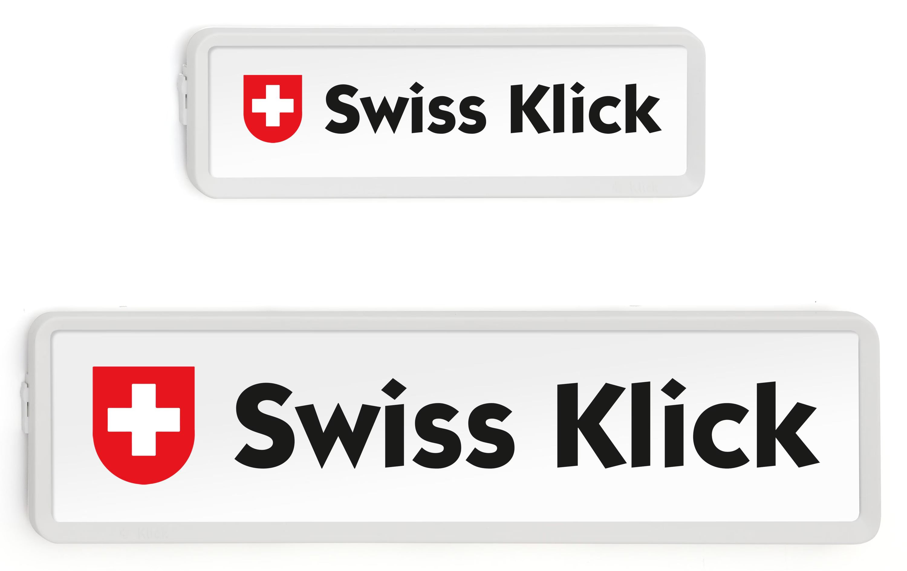 Swiss Klick Kennzeichenhalterset Langformat