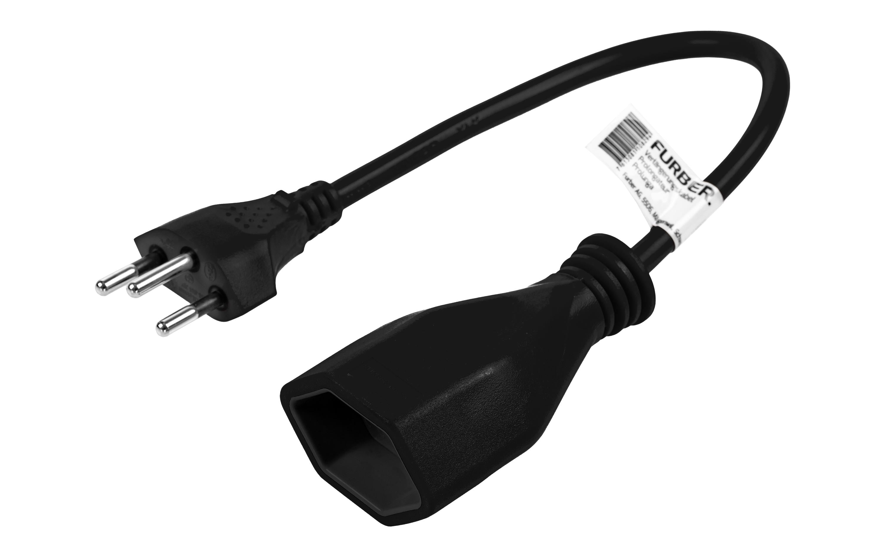 F.power Verlängerungskabel T13-T12 0.2m sw