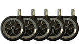 LC-POWER Gaming Stuhlrollen 5er Set.