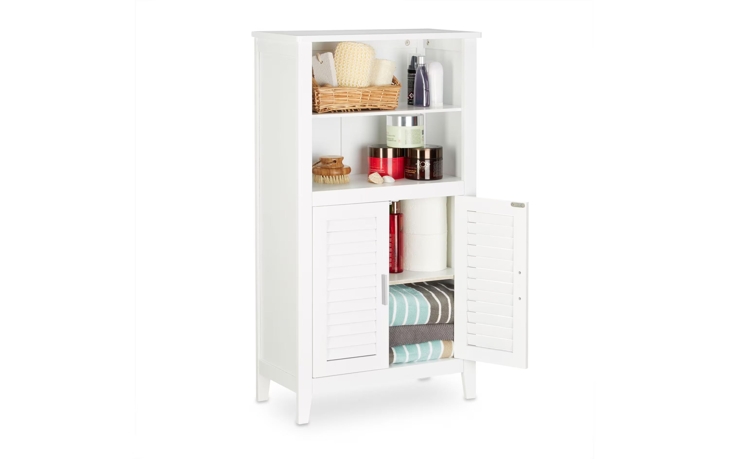 relaxdays Badzimmerschrank Lamell