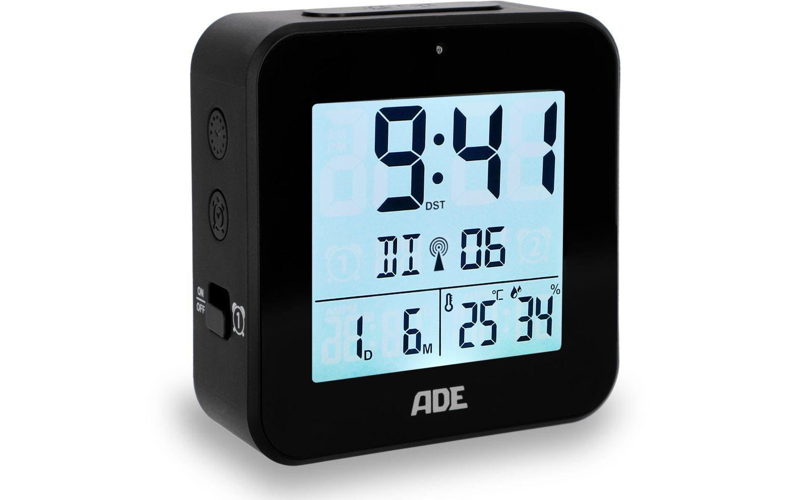 ADE Funkwecker Schwarz, Nachtlichtsensor