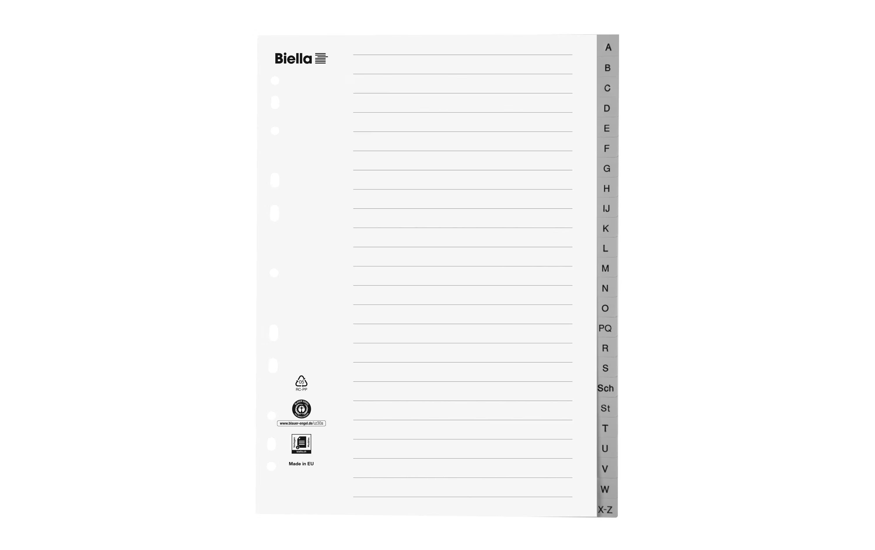Biella Register A-Z, 24-teilig