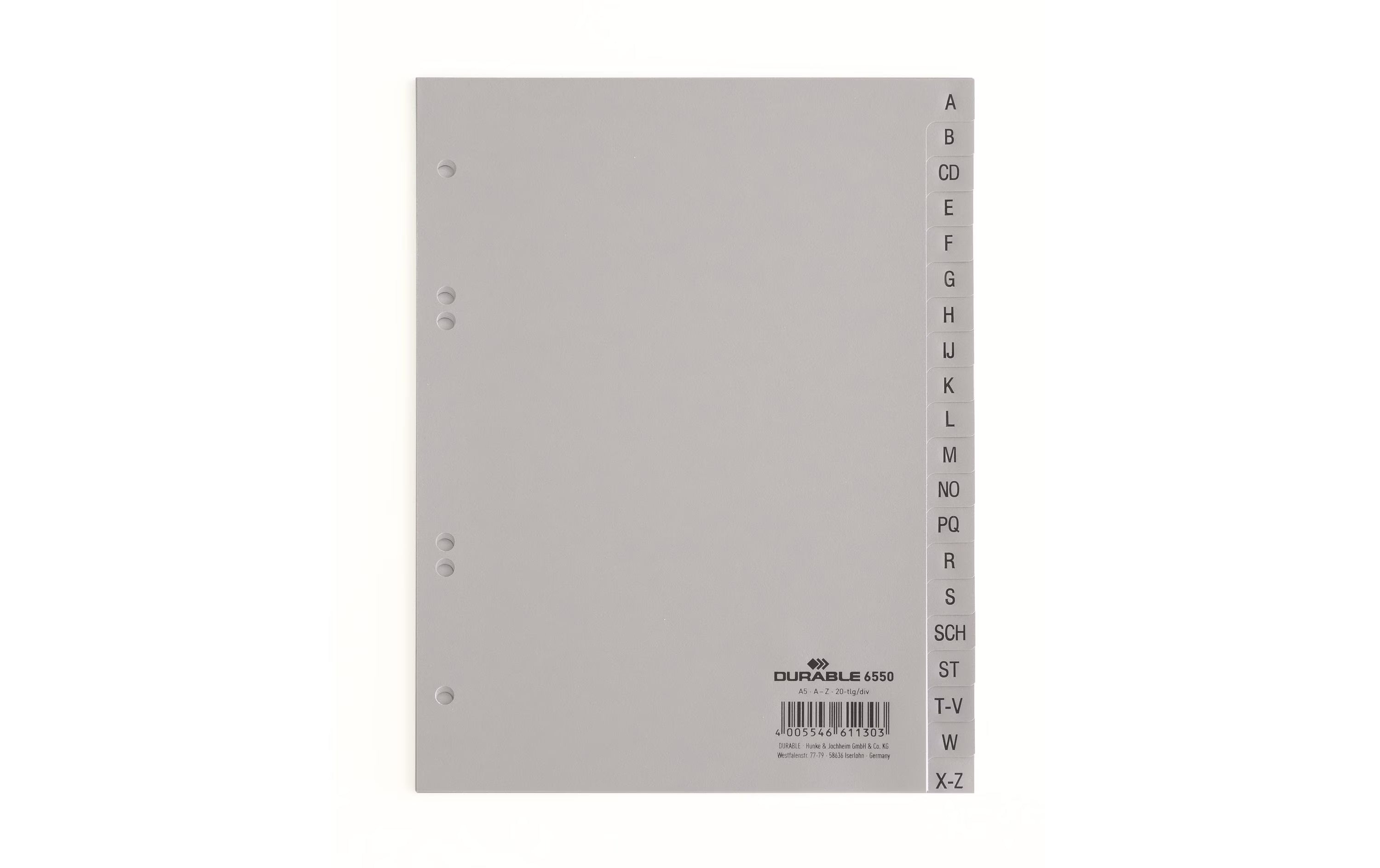 Durable Register A5 PP geprägt A-Z