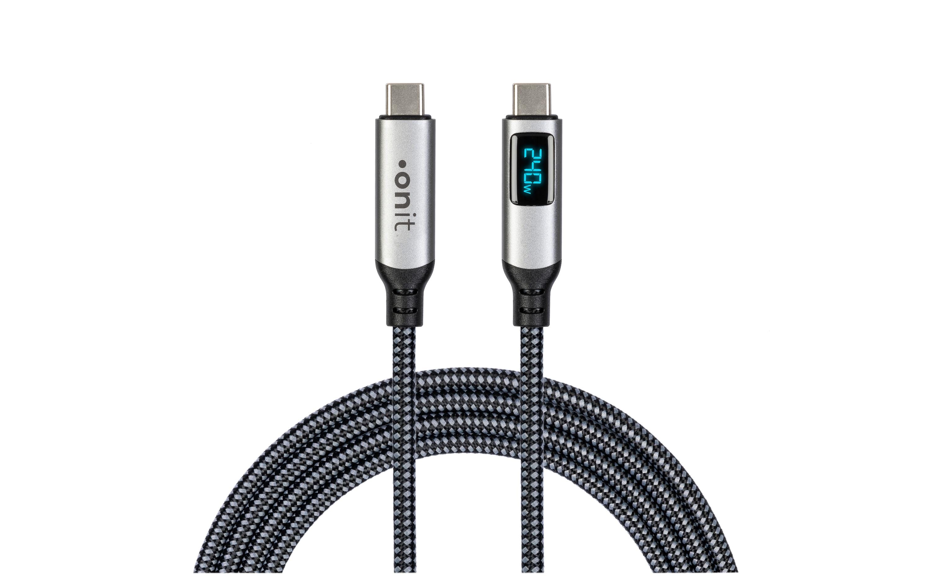 onit Premium LED USB4-Kabel C-C schw/gr 1m