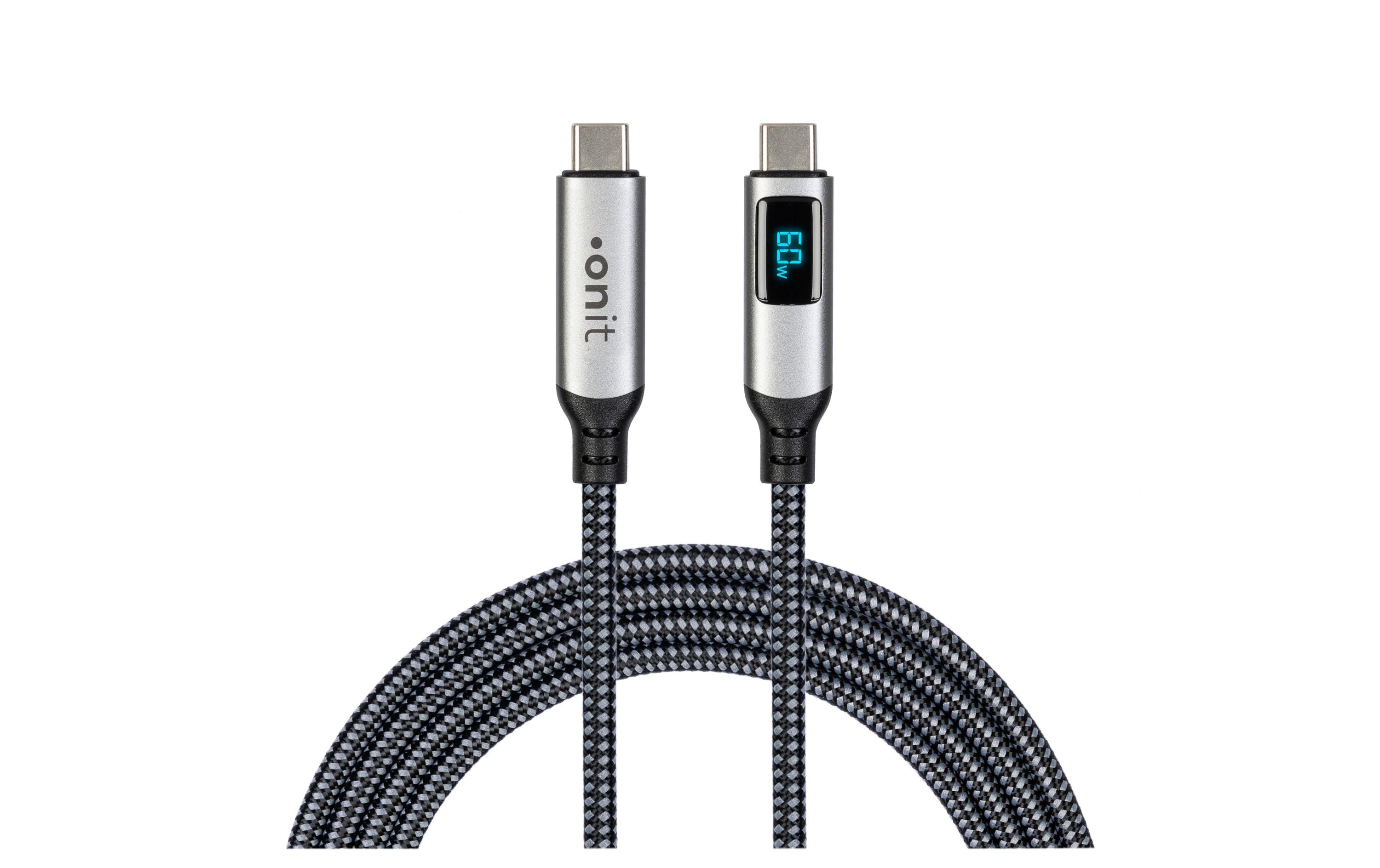 onit Premium LED USB4-Kabel C-C schw/gr 3m
