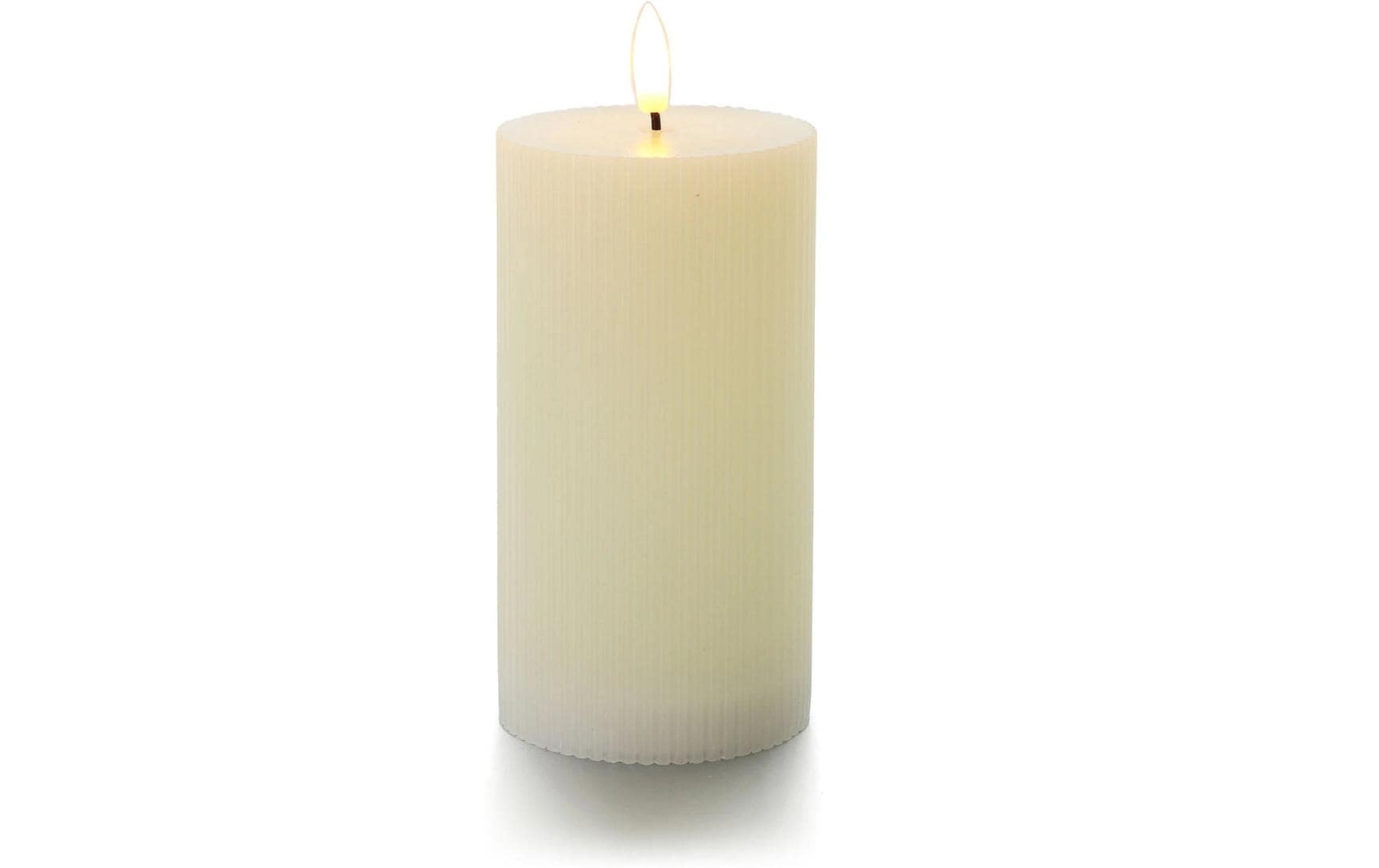 balthasar, LED Zylinderkerze Rillen, Creme