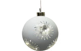 Dameco LED Glas Kugel Hänger D:12cm silber