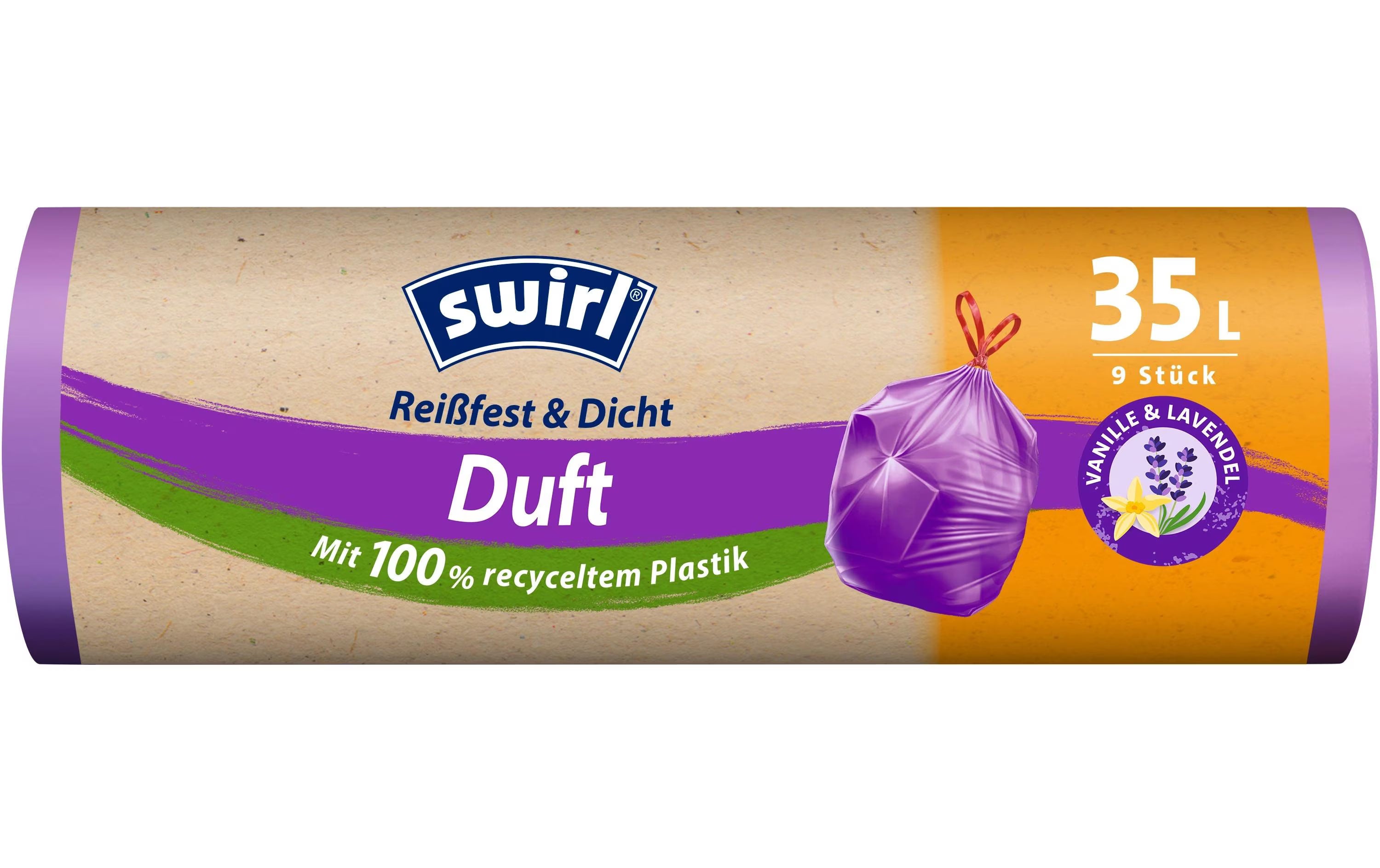 Swirl Müllbeutel Duft mit Zugband 35 L