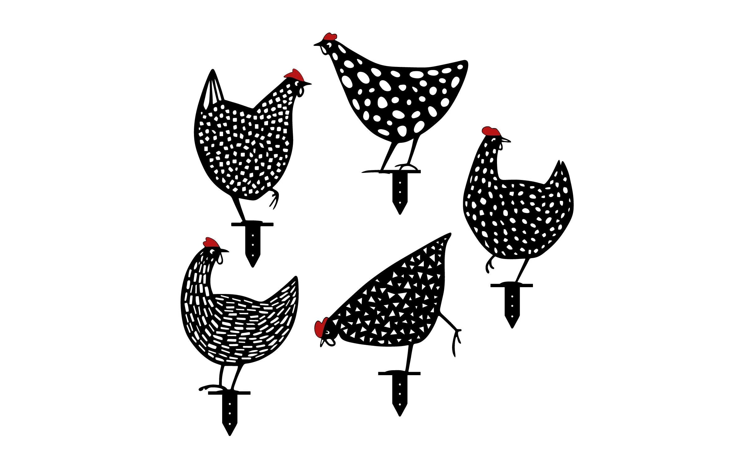 Wallxpert Gartenstecker Chicken Family
