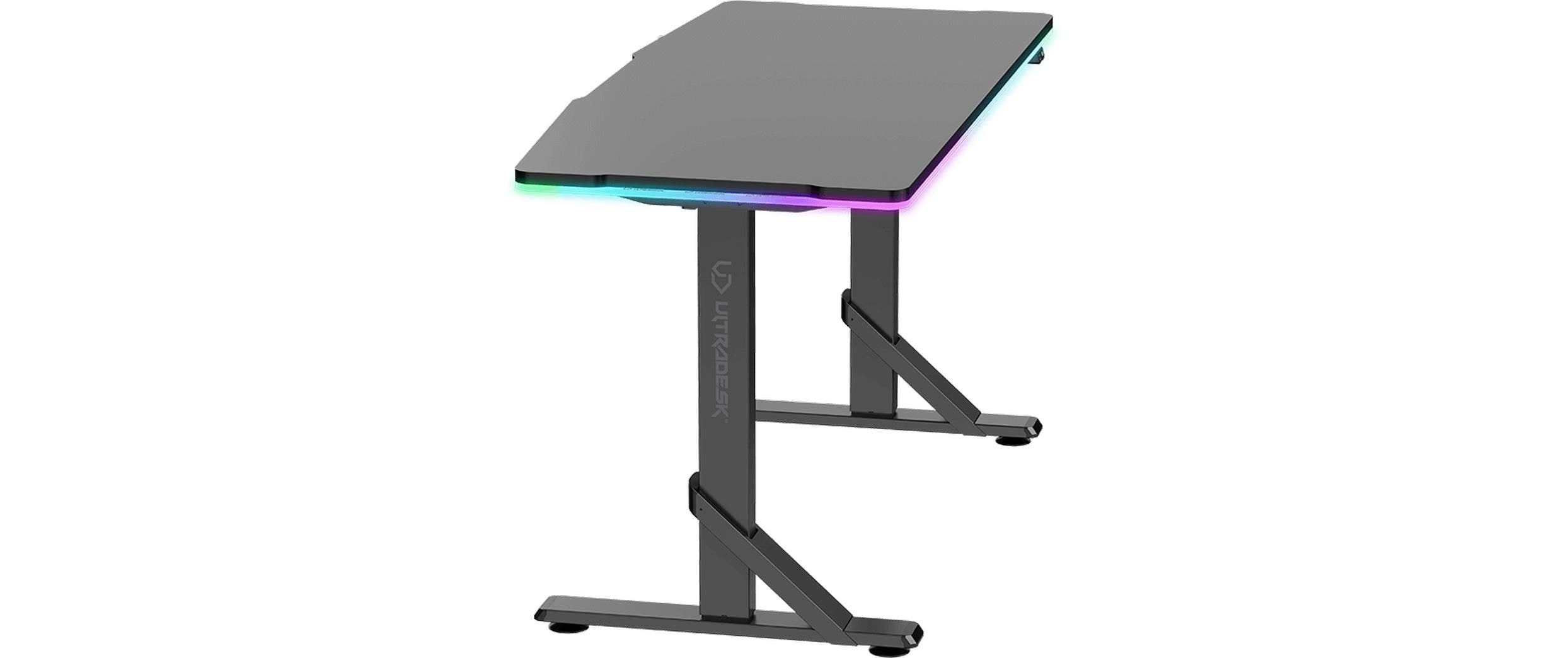 Ultradesk Iron Schwarz LEDGaming Table