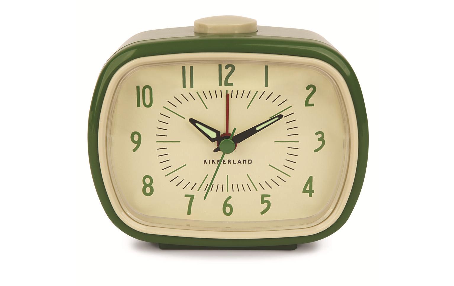 Kikkerland Retro Wecker Analog Grün