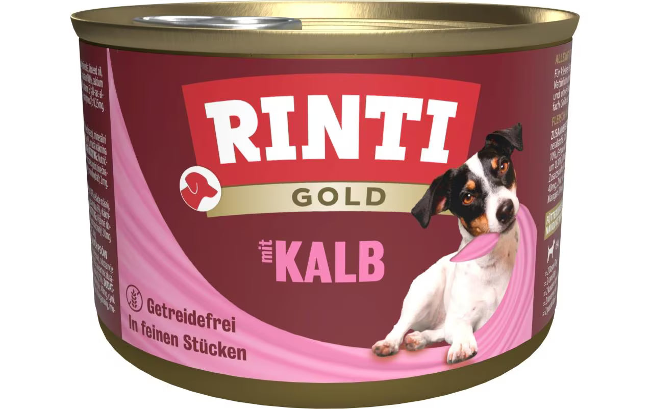 Rinti Nassfutter Dose Gold mit Kalb,
