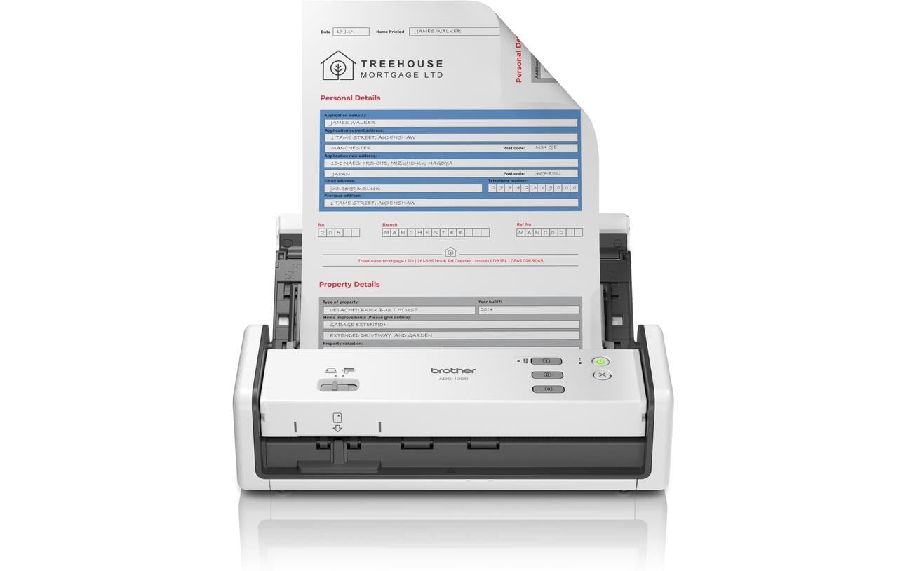 Brother ADS-1300, USB 3.0, 1200x1200 dpi