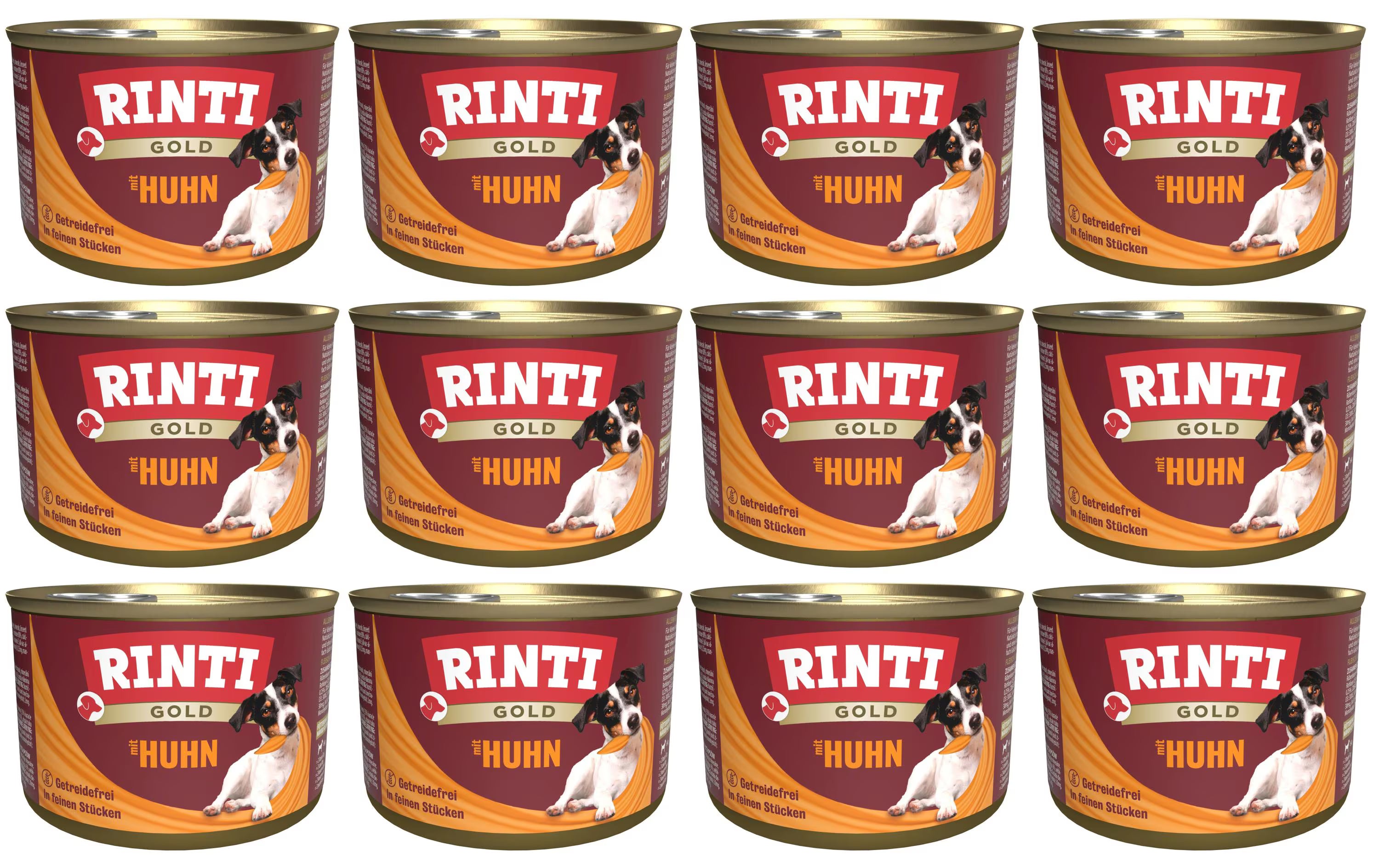 Rinti Nassfutter Dose Gold mit Huhn,