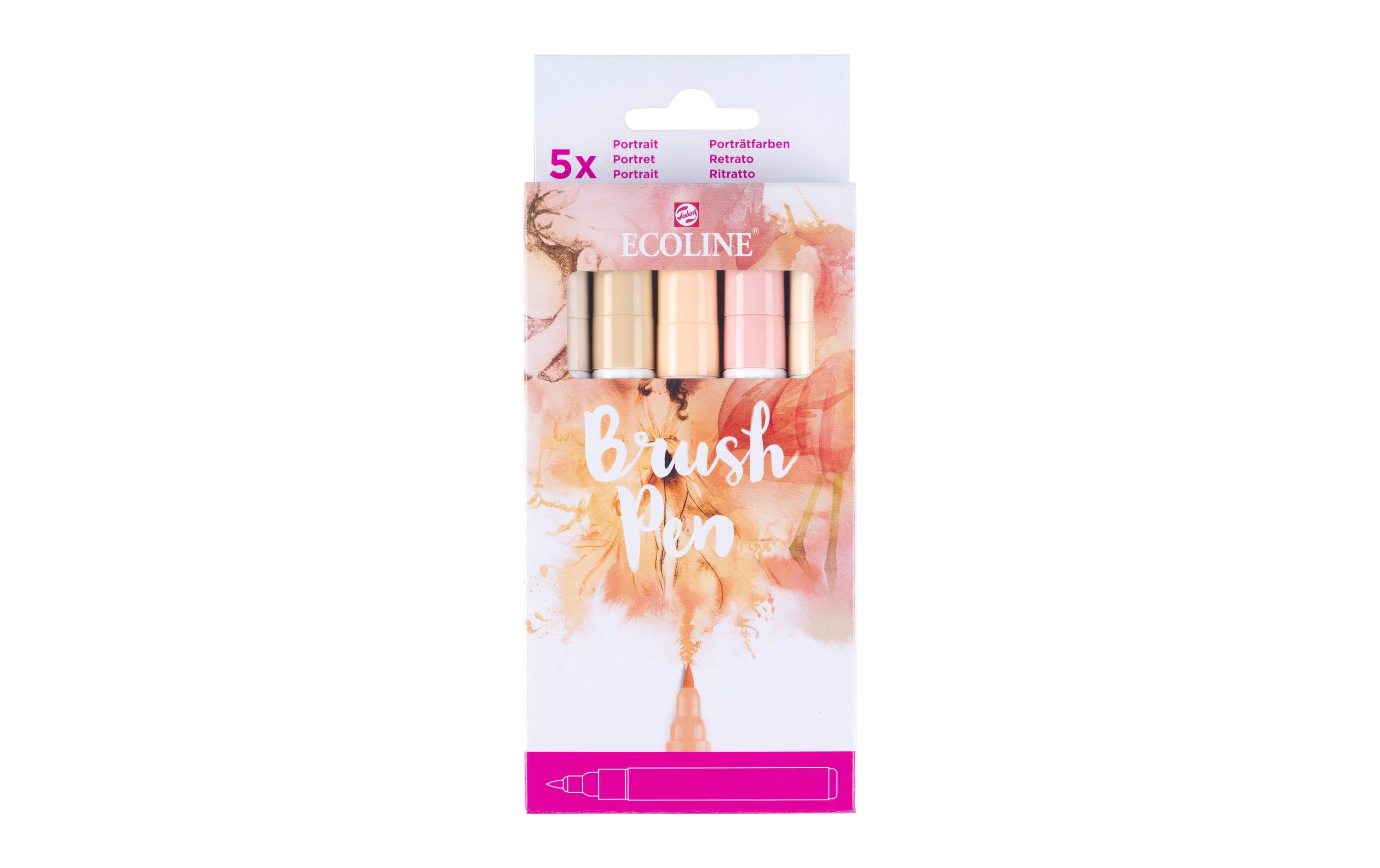 Talens Brushpen Ecoline 5er Set, Rosa