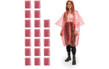 relaxdays, Regenponcho 20 Stück, Rot