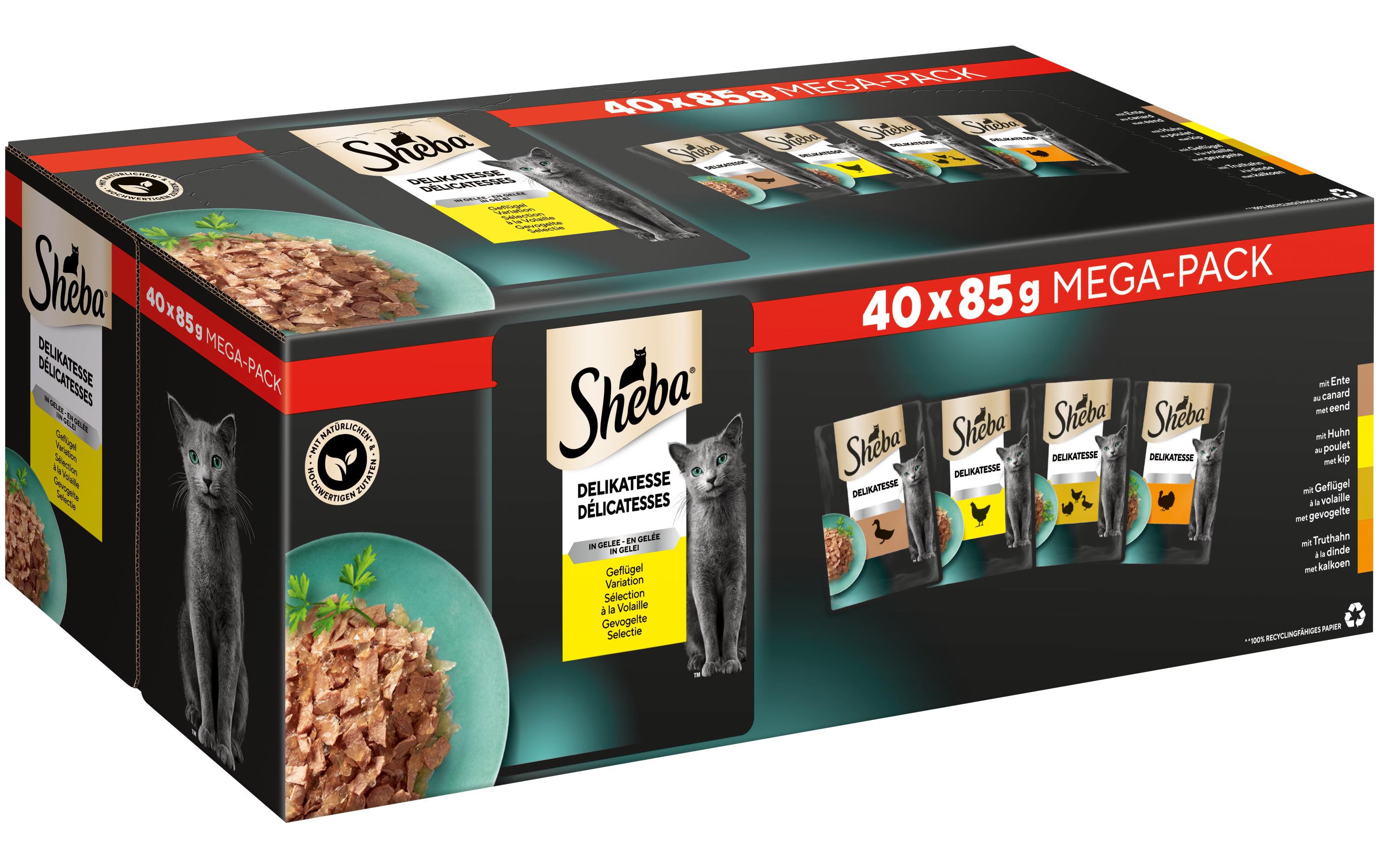 Sheba Nassfutter Delikatesse in Gelée